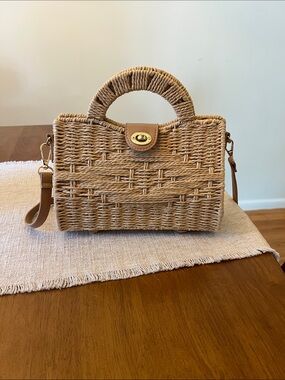 Woven Straw Handbag